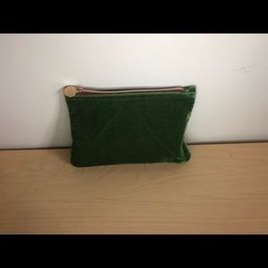Emerald Green Velvet Makeup Bag 🌲
